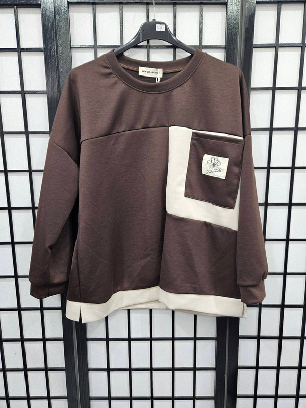 Italian Long Sleeve One Pocket Top- 5268