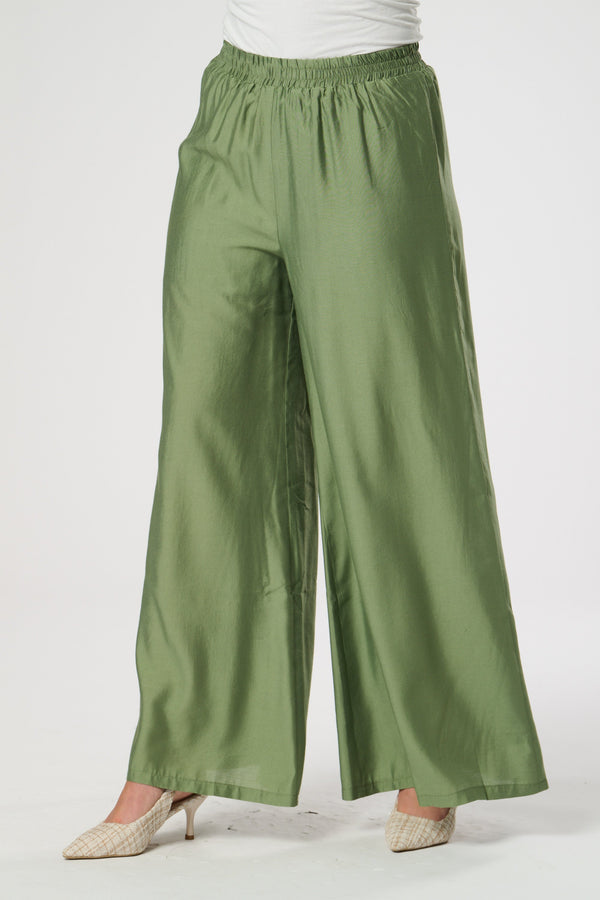 Silk Touch Wide Leg Trouser