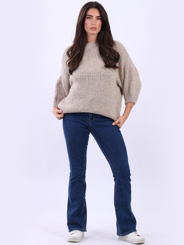Solid Baggy Crop Jumper Mocha