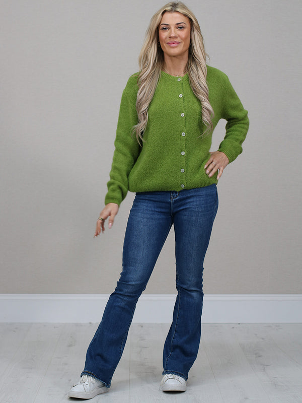 Women Knitted Cardigan Olive