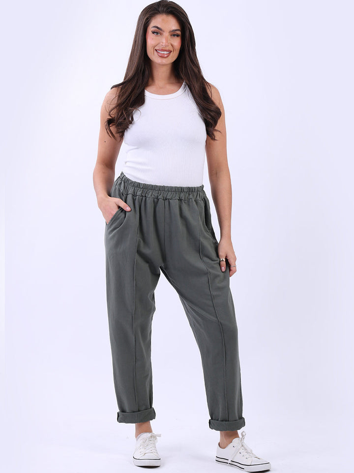 Ladies Cotton Jogger Pant Khaki