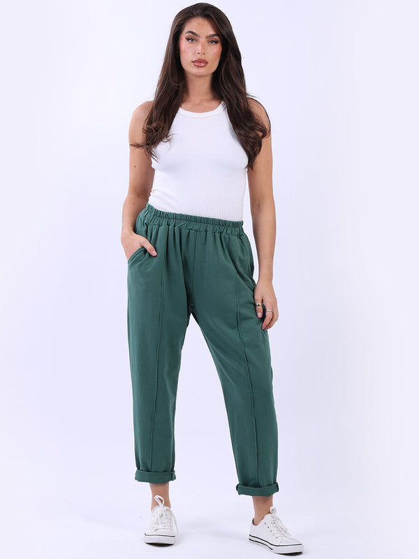 Ladies Cotton Jogger Pant Ocean Blue