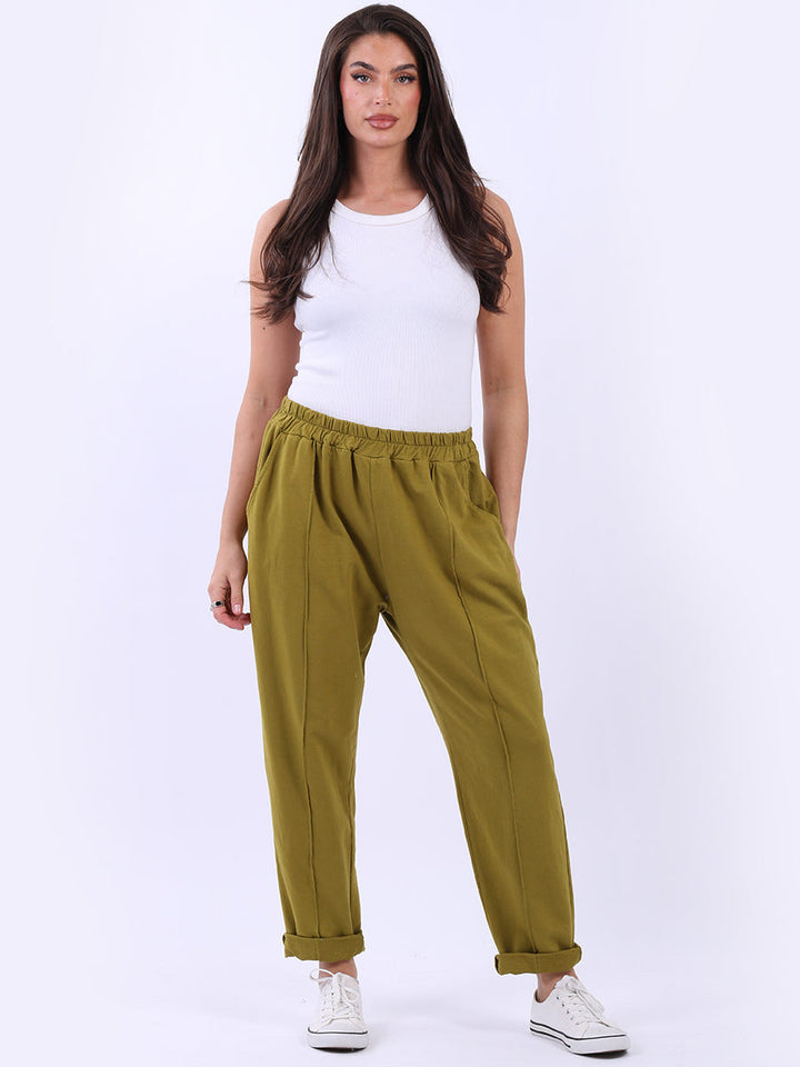 Ladies Cotton Jogger Pant Olive