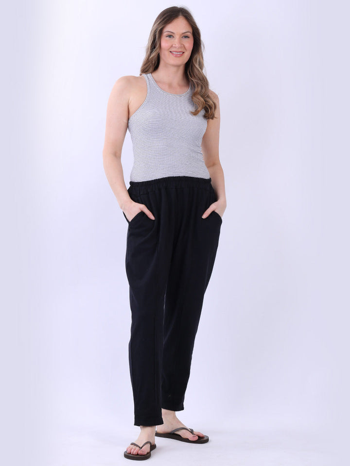 Ladies Cotton Jogger Pant Black