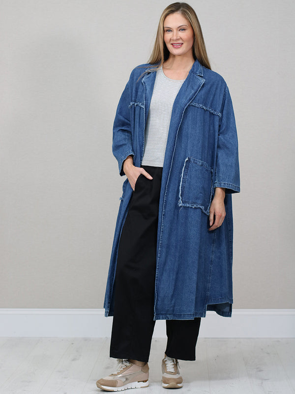 Chalk Frida Cotton Denim Cardigan