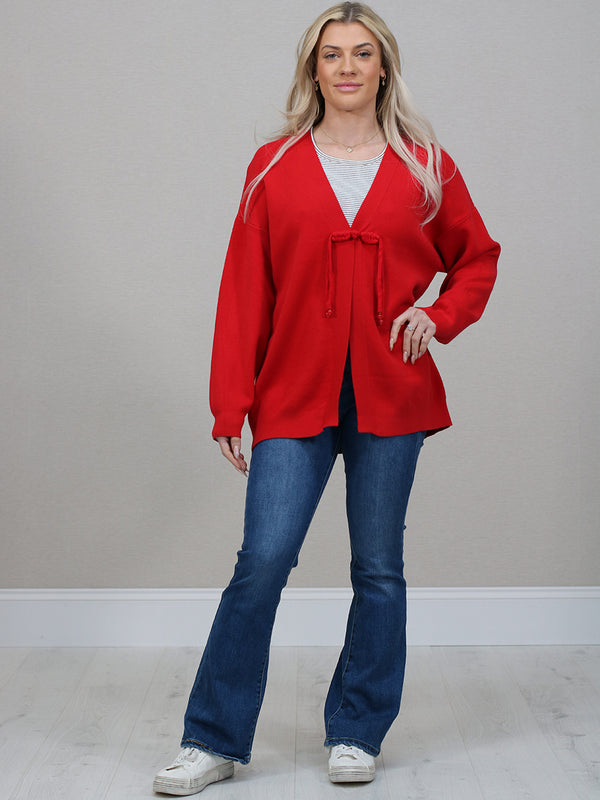 Front Tie Knot Ladies Knitted Cardigan