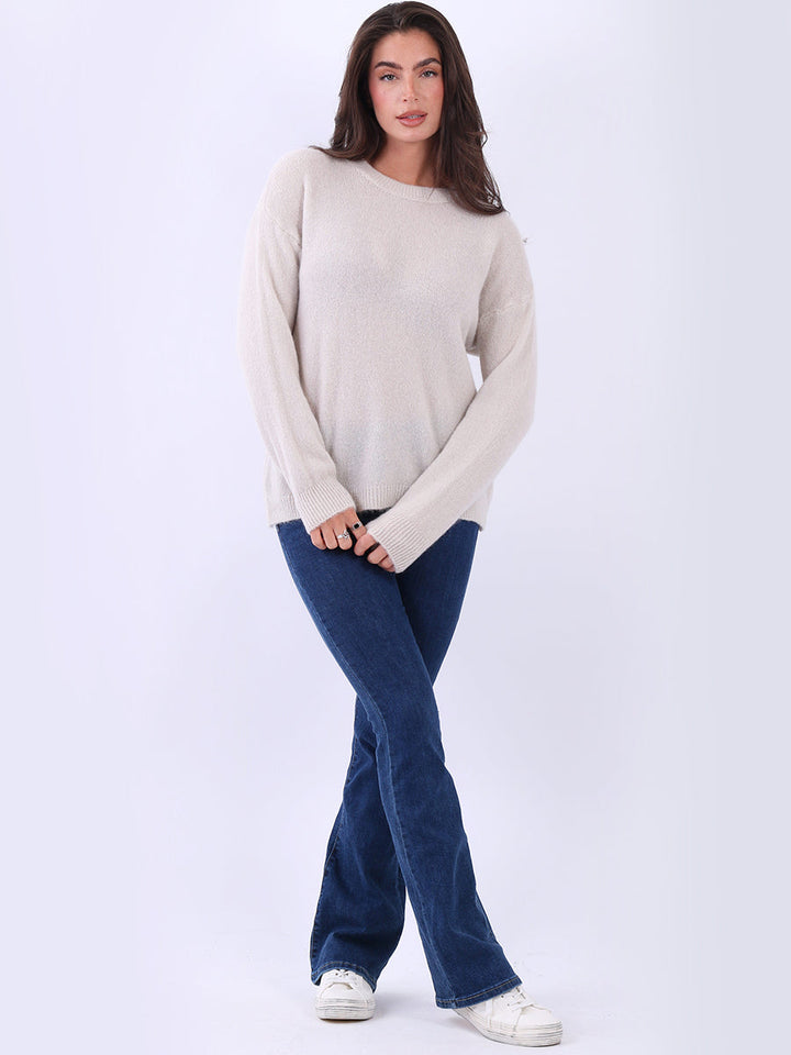 Solid Knit Crop Jumper Mocha
