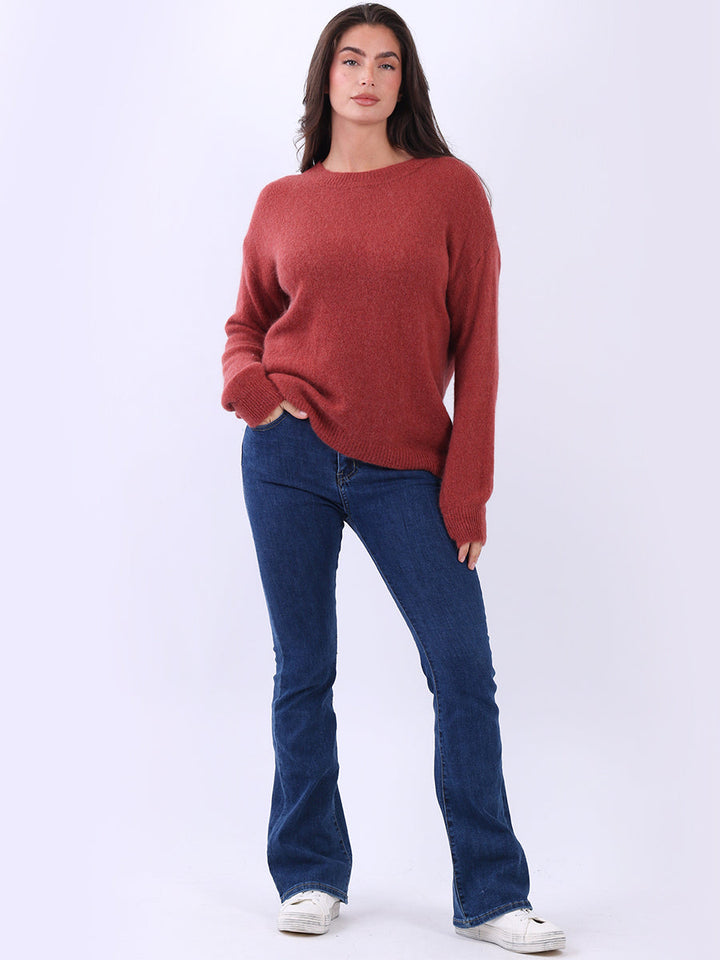 Solid Knit Crop Jumper Rust