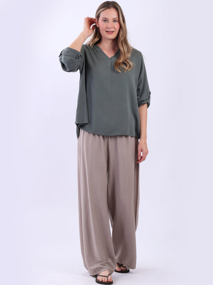 Plain Crop Top Khaki