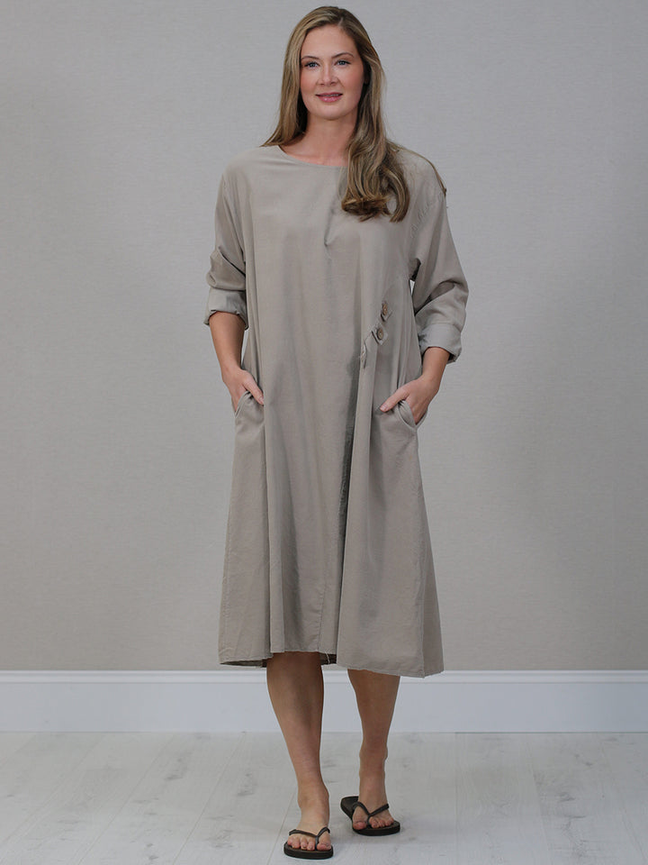 Oversized Cotton Corduroy Dress Mocha