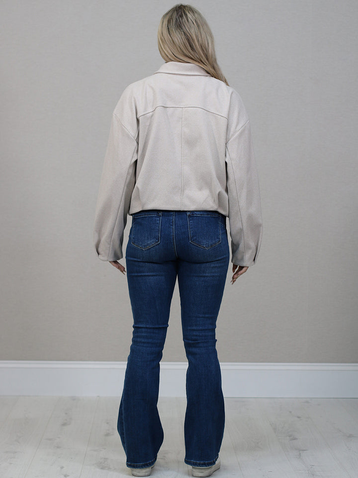 Italian Zip Up Crop Woolen Jacket