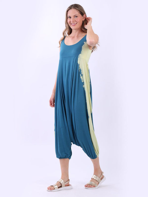 Tie Dyed Harem Jumpsuit Teal