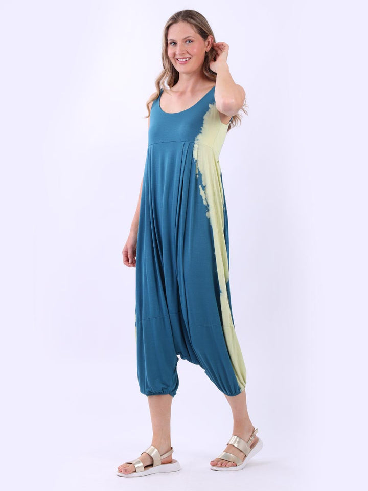 Tie Dyed Harem Jumpsuit Teal