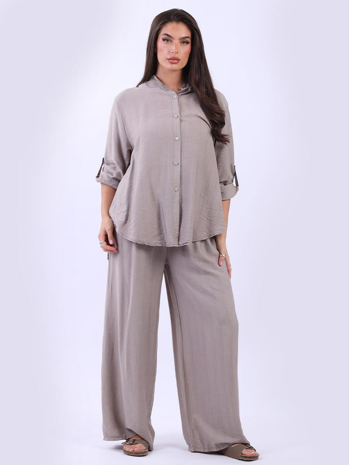 Button Down Women Shirt Mocha