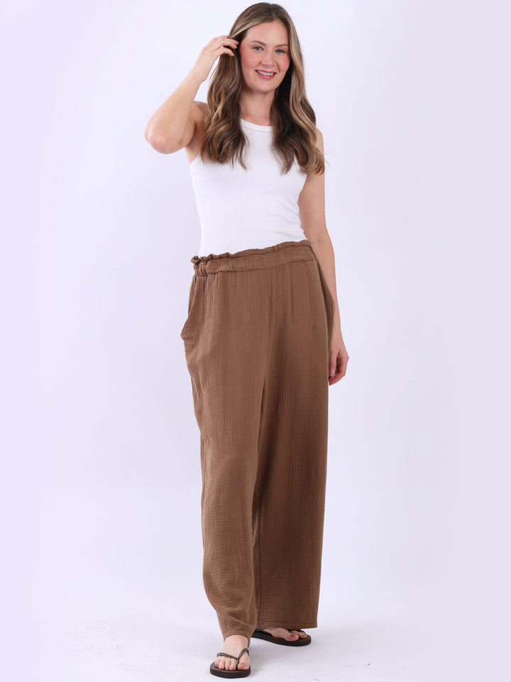 Plain Cotton Pants Mocha