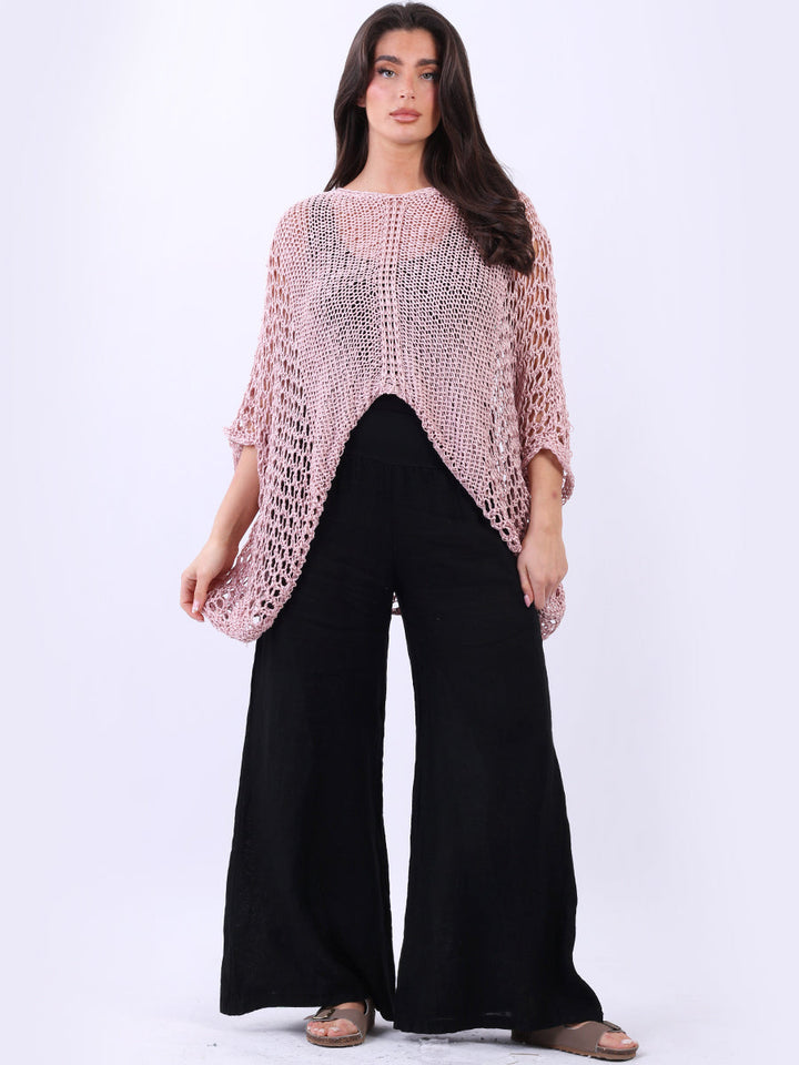 Women Crochet Cover Up Pink