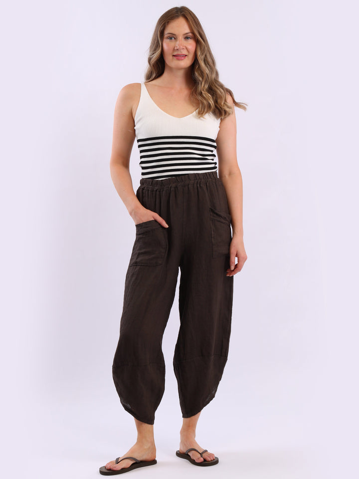Linen Loose Trouser Chocolate