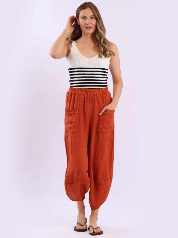 Linen Loose Trouser Rust