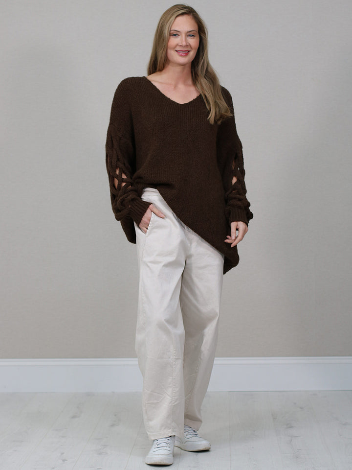 Wool Knitted Jumper Chocolate