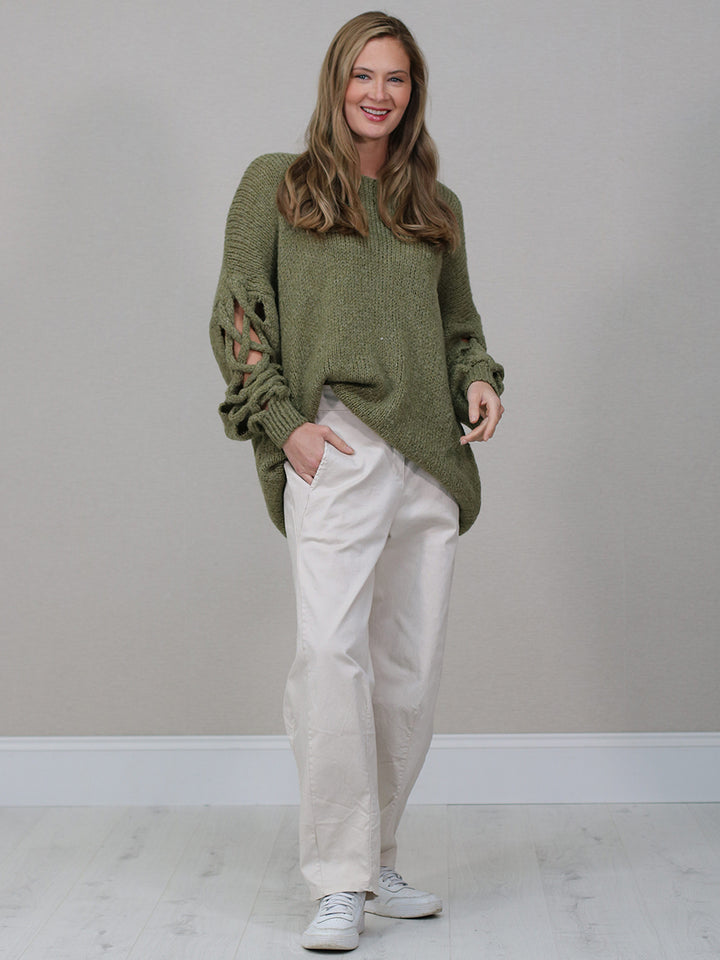 Wool Knitted Jumper Khaki