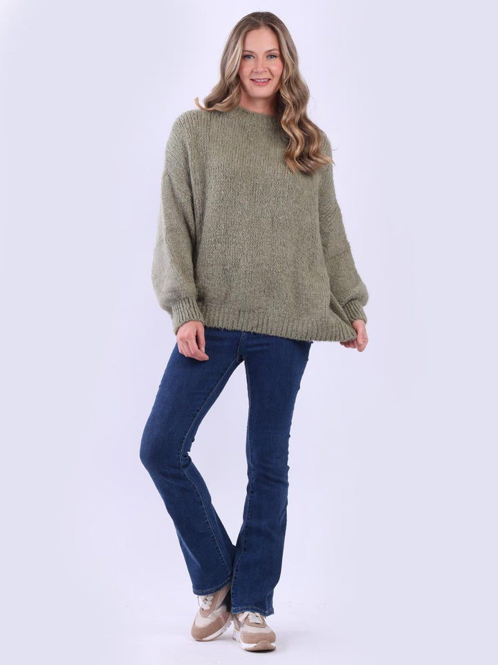 Solid Knit Crop Jumper Khaki