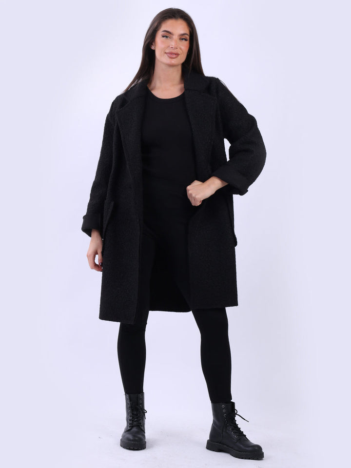 Plus Size Wool Coat Black