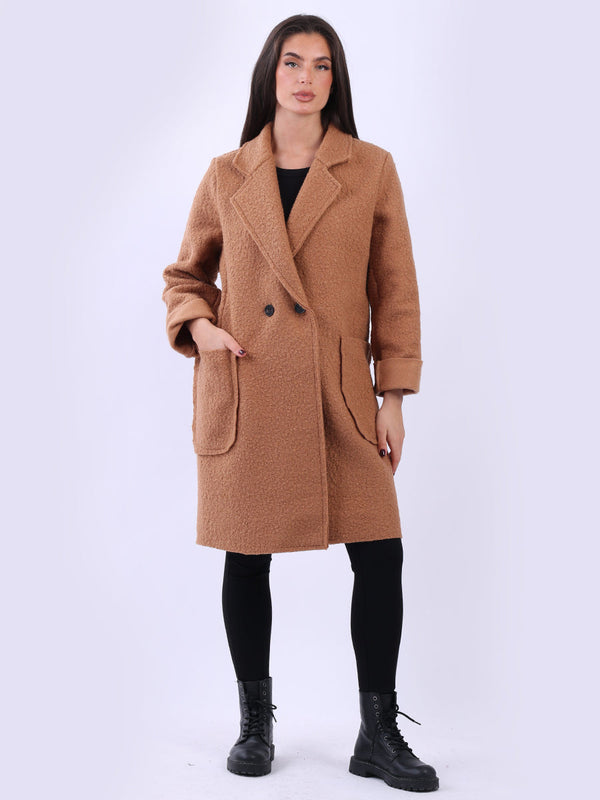 Plus Size Wool Coat Camel