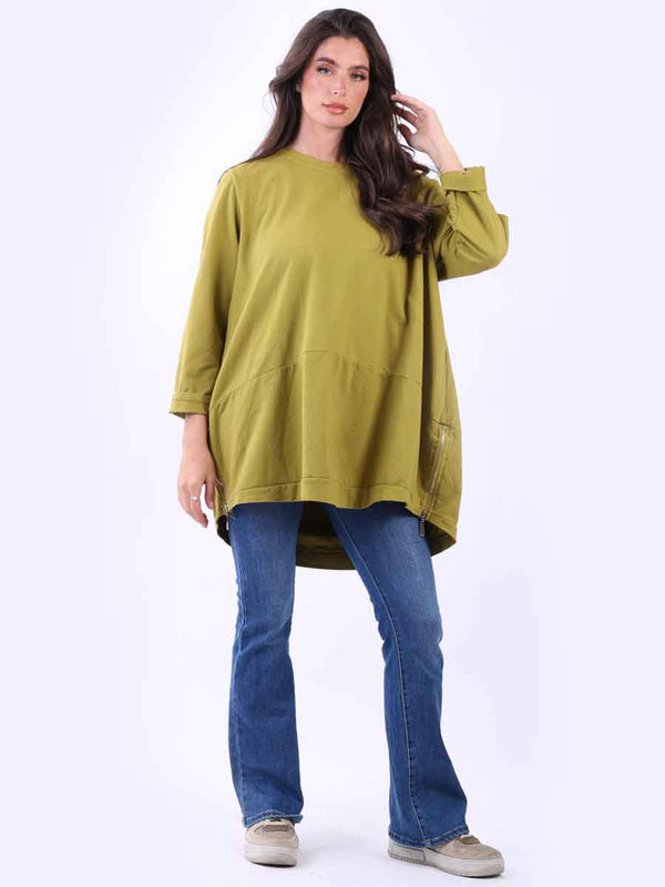 Plain Cotton Tunic Olive