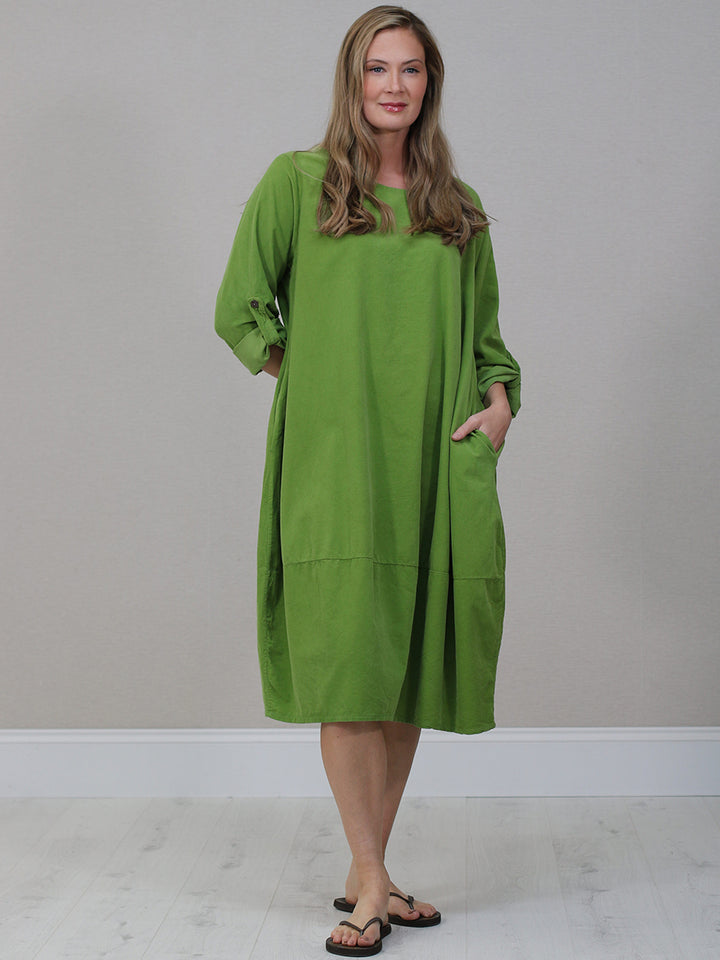 Plus Size Corduroy Dress Lime Green