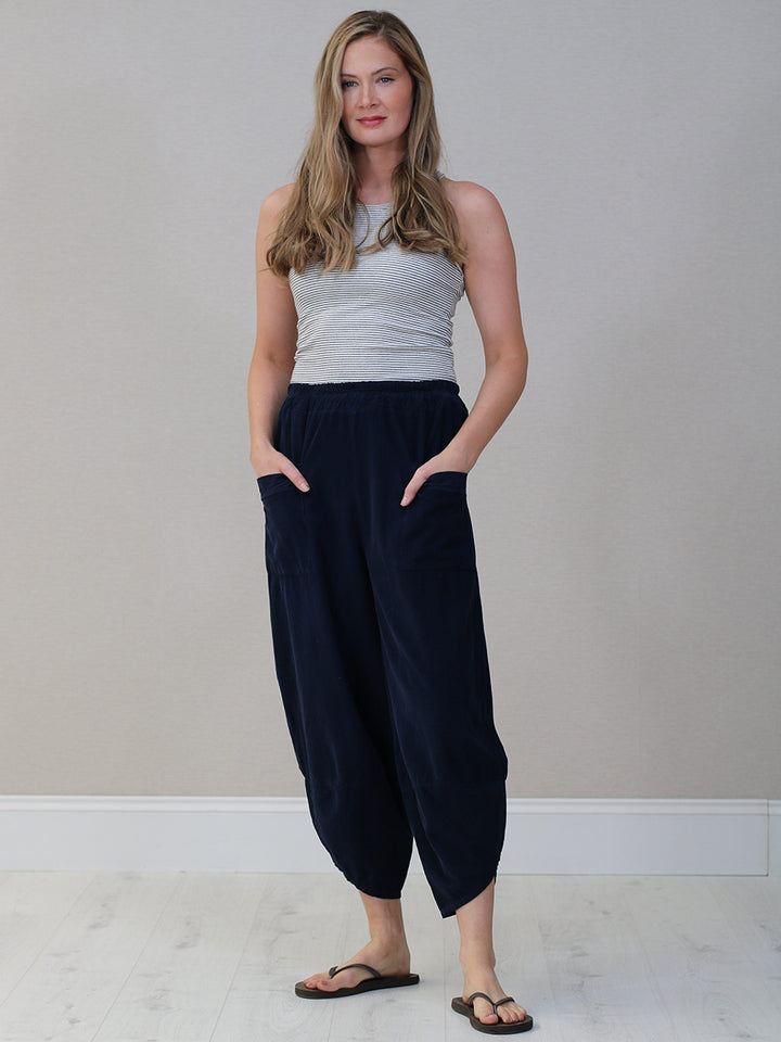 Solid Cotton Corduroy Trouser Navy