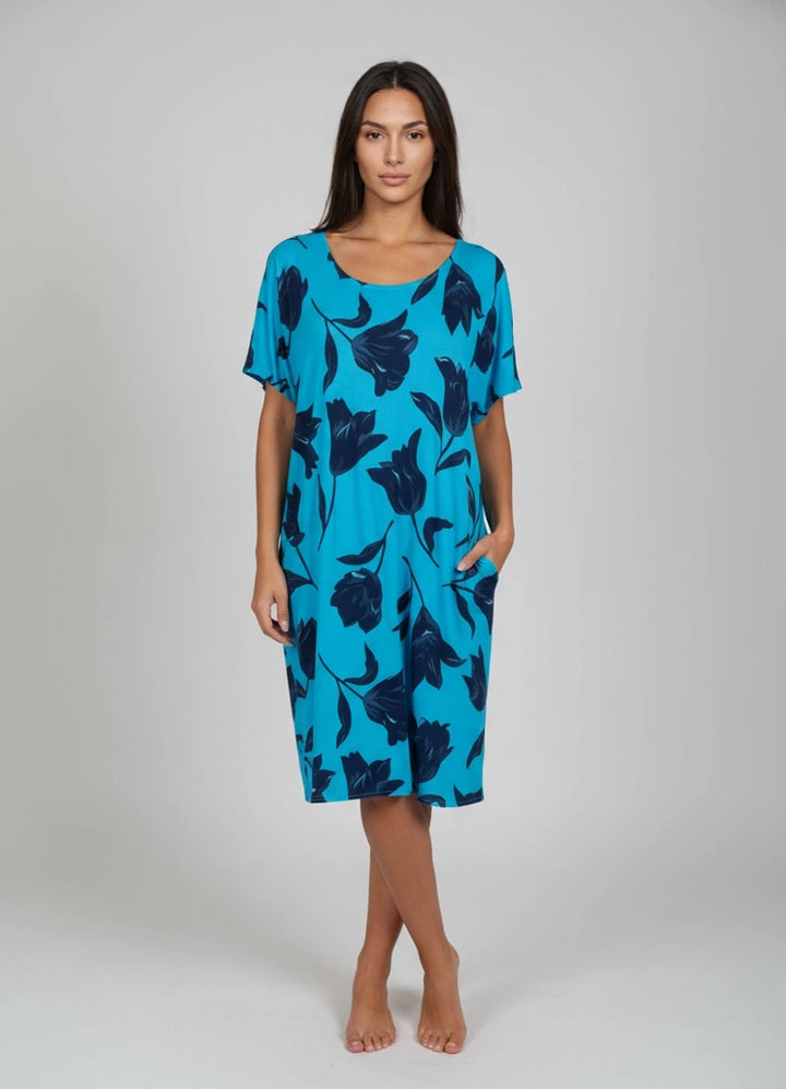 Wholesale Tulip Print Lagenlook Cotton Midi Dress – RedWholesale