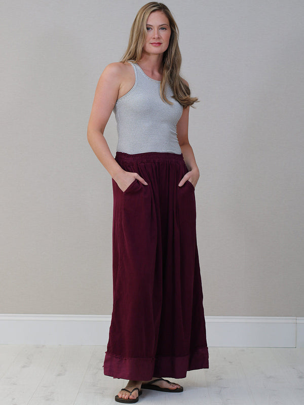 Cotton Corduroy Palazzo Magenta