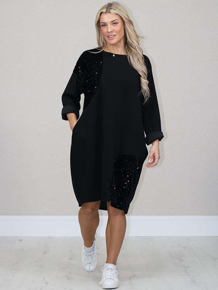 Oversized Midi Dress Black