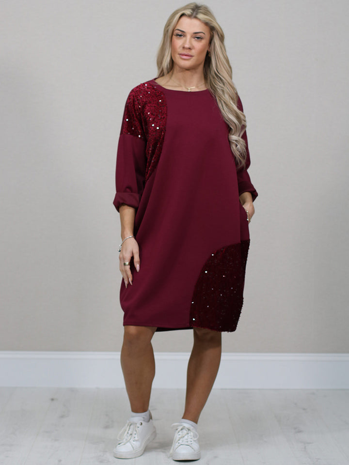 Oversized Midi Dress Wine
