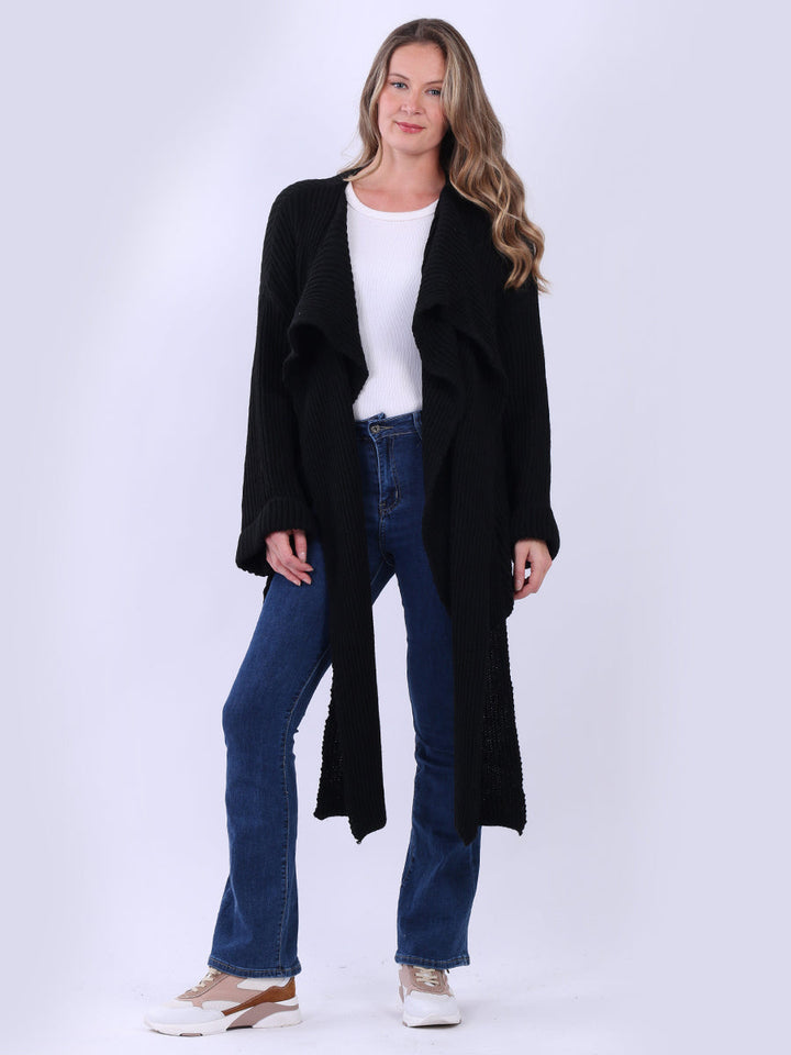 Wrap Over Knitted Cardigan Black