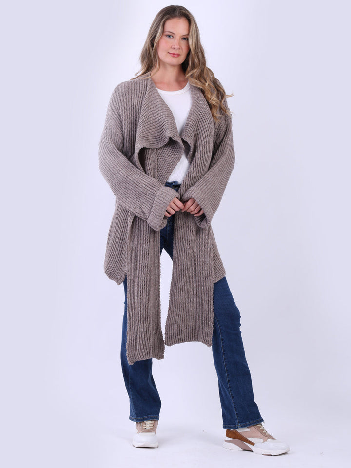 Wrap Over Knitted Cardigan Mocha