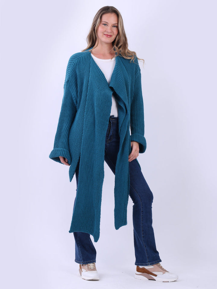 Wrap Over Knitted Cardigan Teal