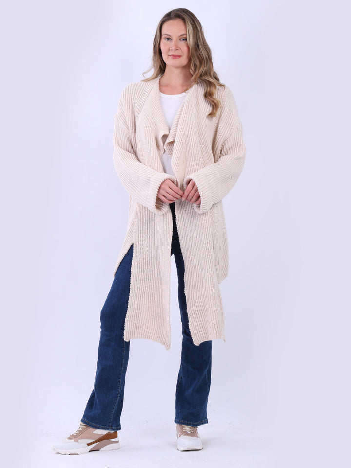 Wrap Over Knitted Cardigan Beige