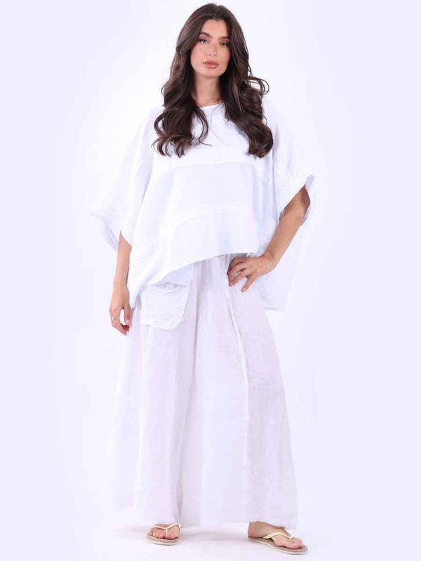 Oversized Vintage Linen Top White