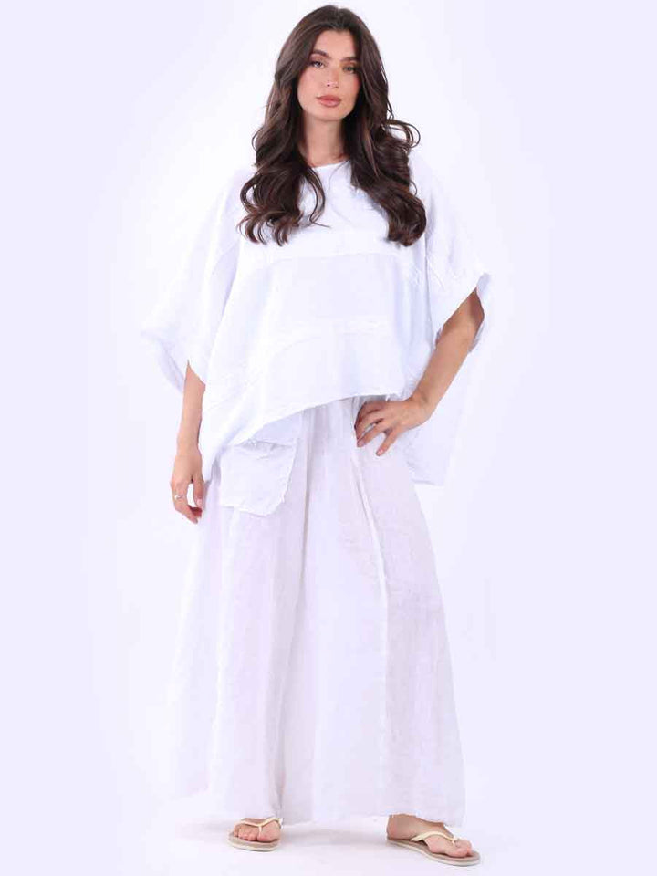 Oversized Vintage Linen Top White