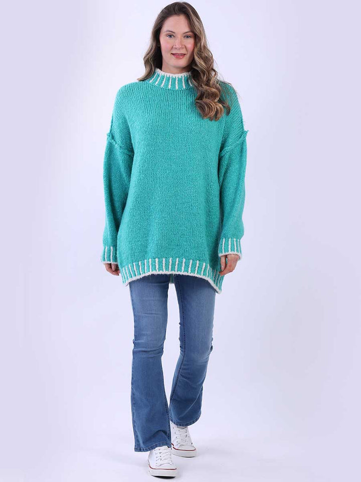 Wool Knit Jumper Aqua