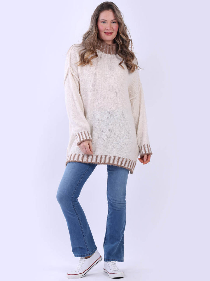 Wool Knit Jumper Beige