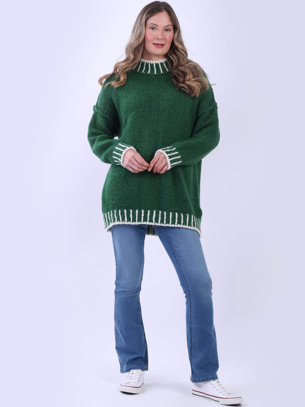 Wool Knit Jumper Bottle Green