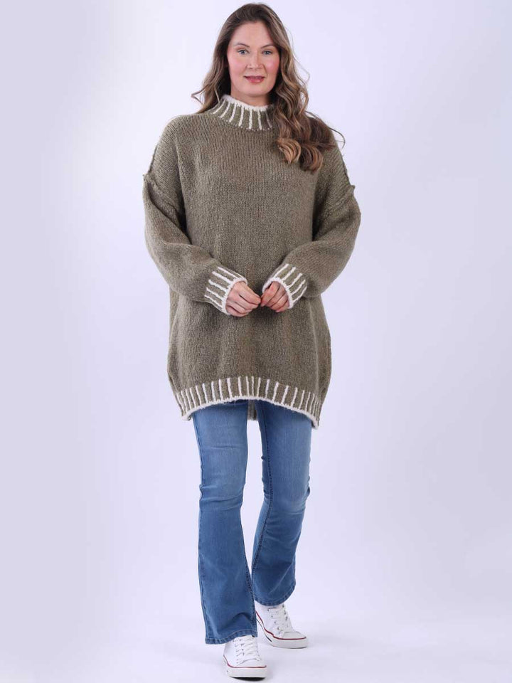 Wool Knit Jumper Khaki