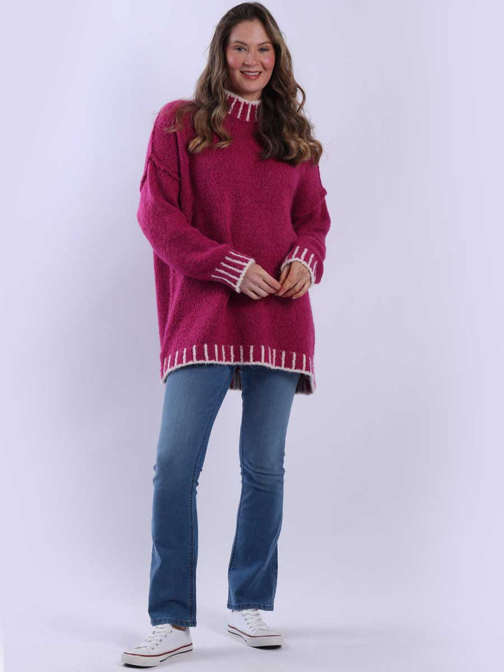Wool Knit Jumper Magenta