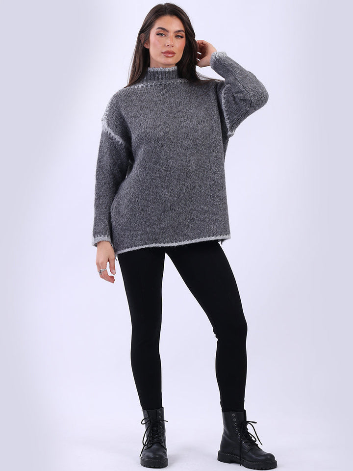Woolen Crop Jumper Charcoal