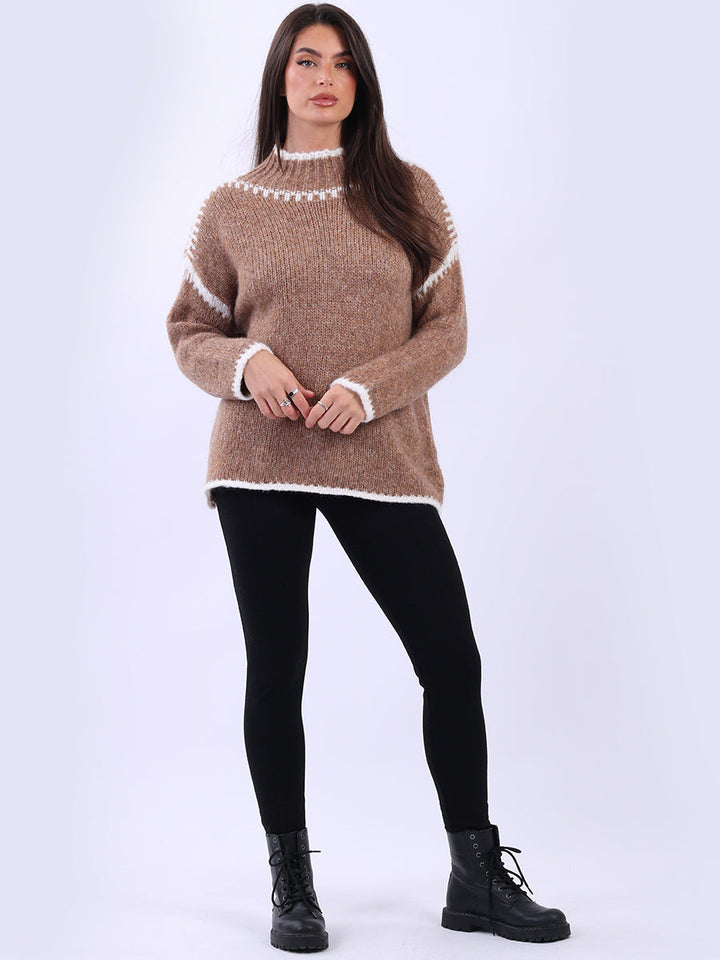 Woolen Crop Jumper Mocha