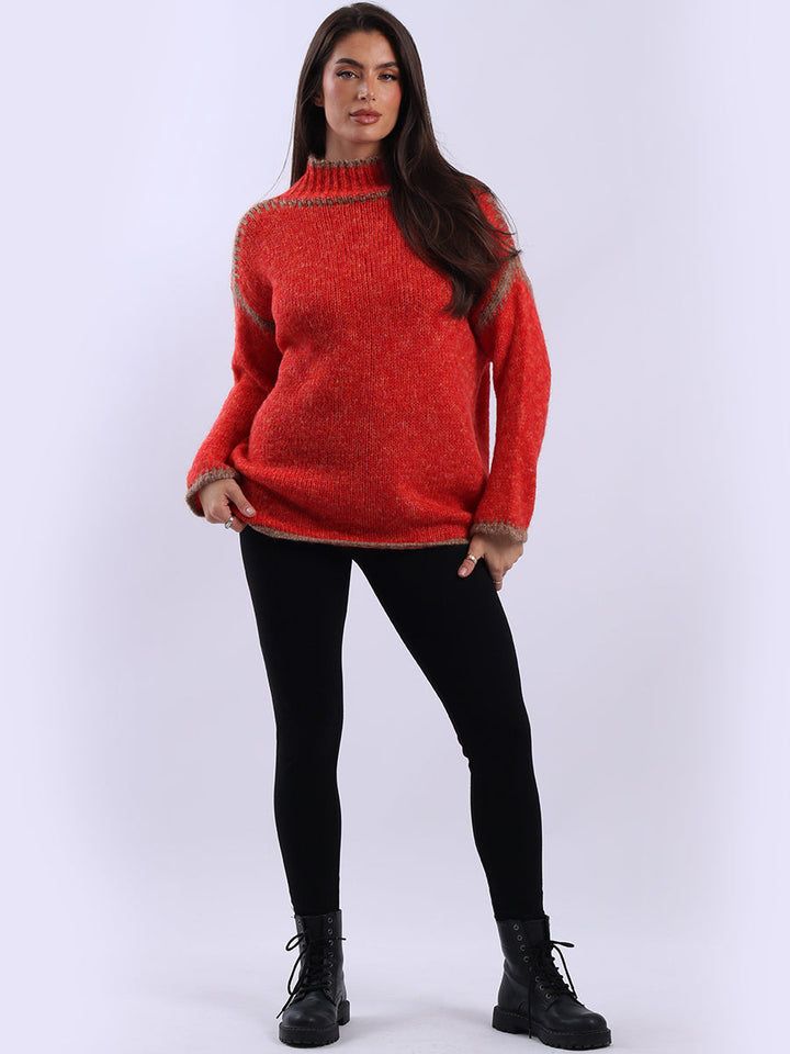 Woolen Crop Jumper Rust