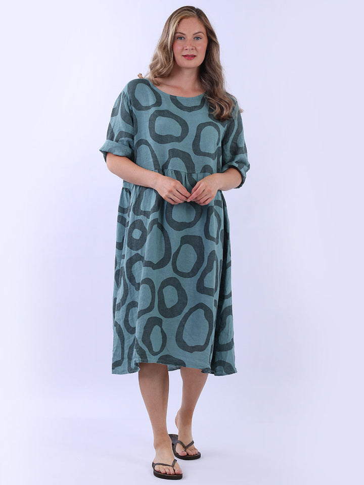 Linen Oversized Dress Ocean Blue