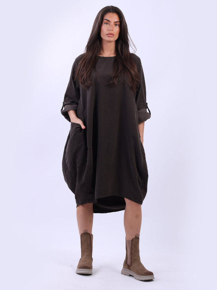 Cotton Corduroy Dress Chocolate